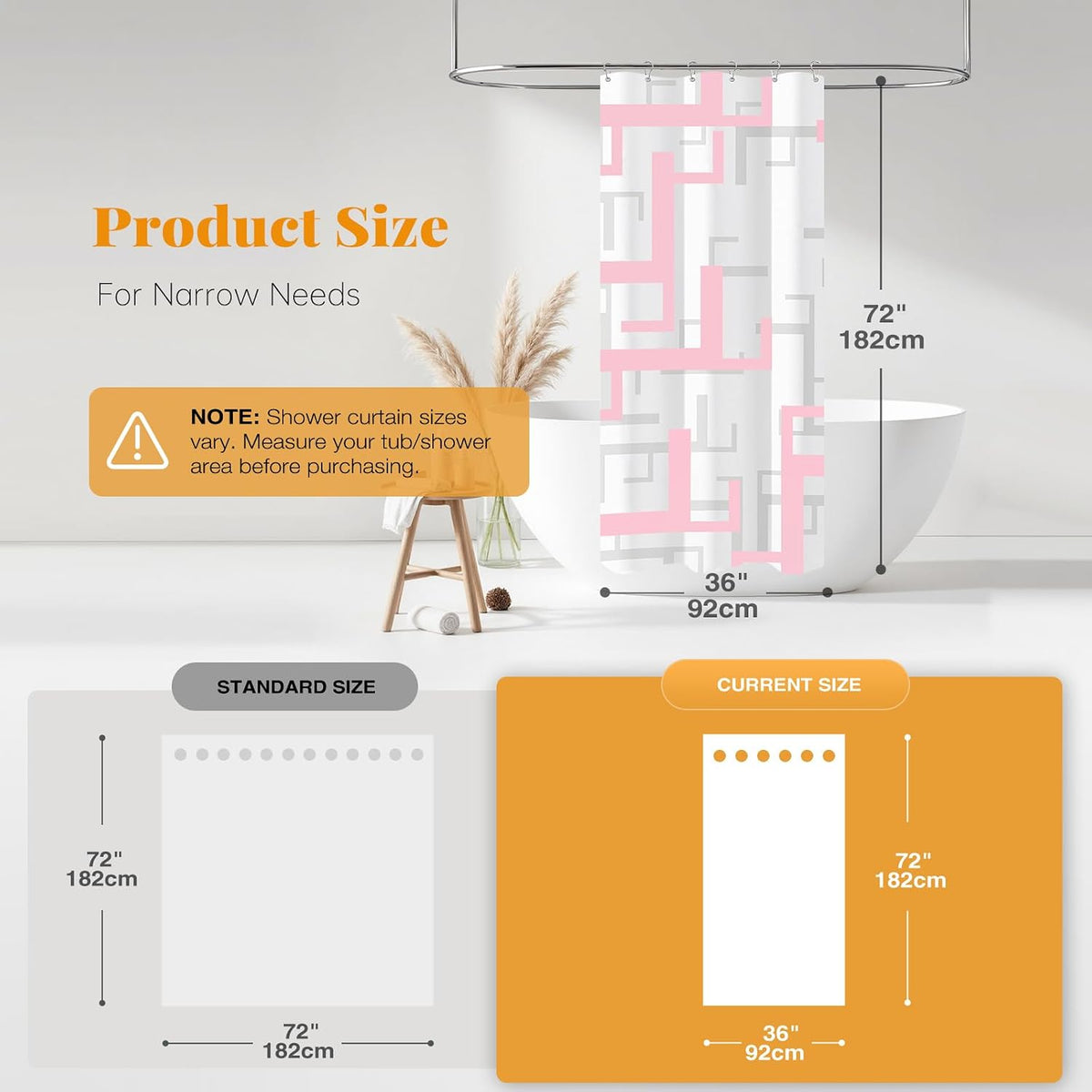 BTTN 36x72 Stall Geometric Waterproof Cloth Set, Pink