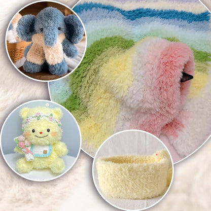 3 Skeins Faux Fur Yarn Soft Fluffy for Crocheting,Chunky Fuzzy Eyelash Yarn for Crochet Hats, Scarves, Bags, Cushions(Pink)
