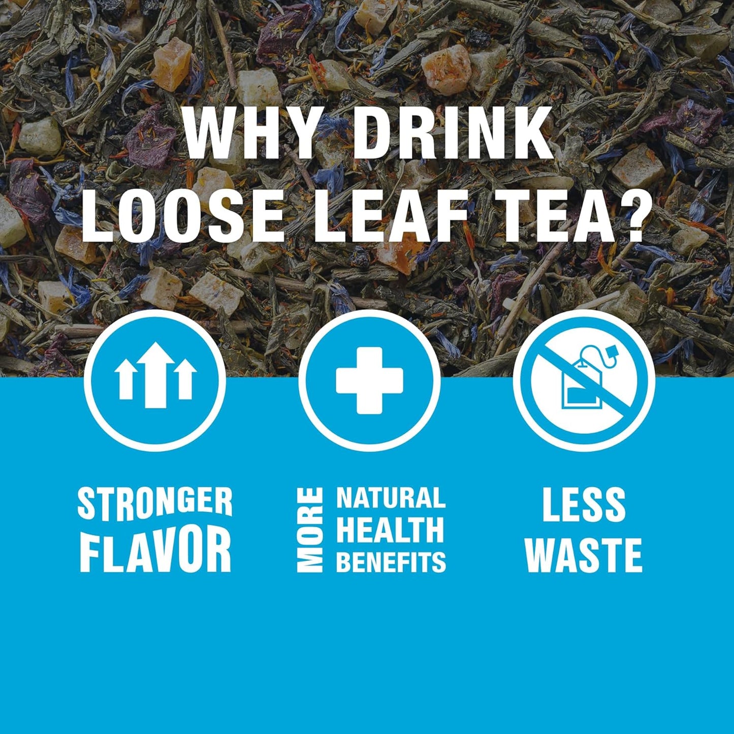 Peaches N' Green, Loose Leaf, Smooth Peach Green Tea, Premium Medium Caffeinated Blend, Make Hot or Iced, Brews Up to 25 Cups, 2.0 Ounce Resealable Pouch