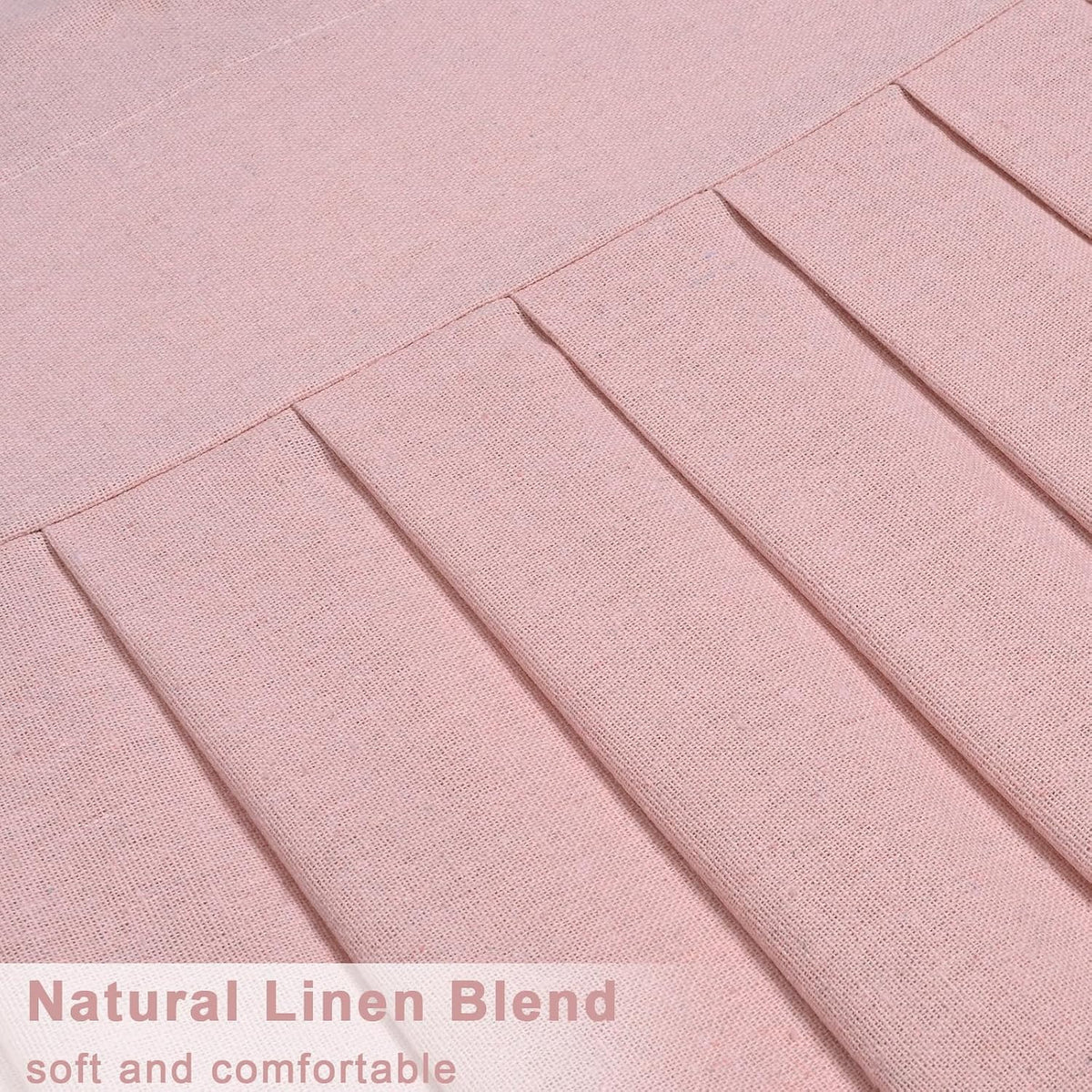 Linen Valances for Windows Farmhouse Window Valances with Ruffle Rustic Country Light Filtering Kitchen Valance Curtains Rod Pocket Valance for Bathroom Cafe, Pink, 52" W X 18" L