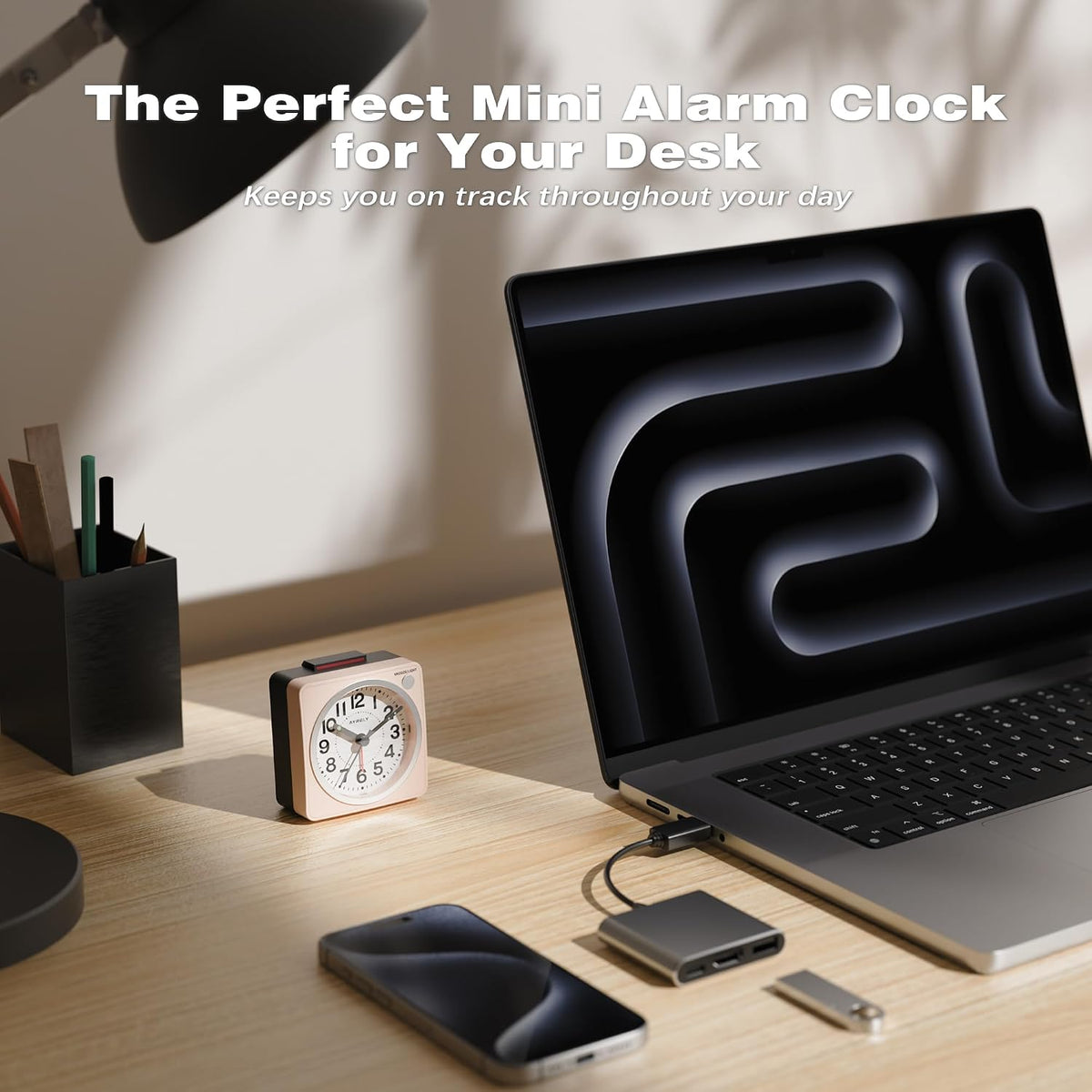 ® 2.6" × 1.4" Ultra Small Battery Operated Analog Travel Alarm Clock