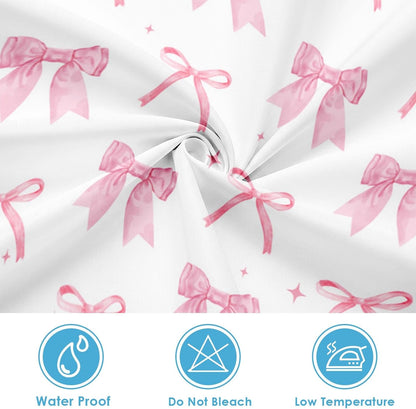 Shower Curtain and Liner Set, 72x72 Inch, Bow Pink