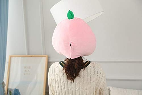 HIPIHOM Plush Fruit Headgear Hat Funny Novelty Hat Sleeping Pillow Toy Photo Props Warm Cosplay Costume Head Accessories