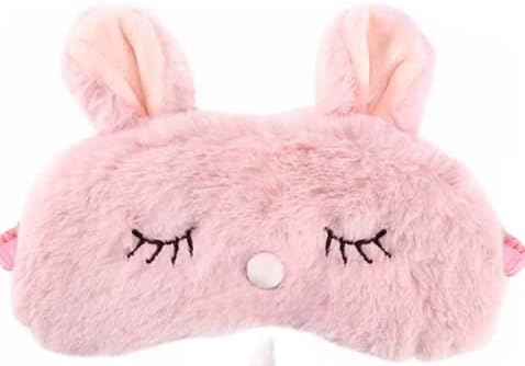 Cute Plush Animal Sleep Mask Bunny Kids Girls Women Gift Blindfold Eye Cover (Pink Bunny)