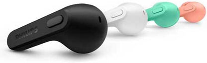 PHILIPS Earbuds, Splash and Sweat Resistant, Bluetooth, Up to 18 Hours Play Time, Soft Silicone Ear-Tip Covers in 3 Sizes, Built in Mic, Classic Design and Comfortable Fit Pink