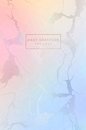 Daily Gratitude Journal: Pastel Hue Peach and Blue Marble and Rose Gold | Inspirational Quote - Journal, Notebook, Diary, Composition Book (6 x 9 inches) - 120 Lines Pages