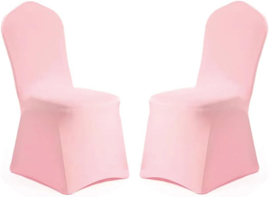 Yahpetes Chair Cover Pink Polyester Spandex Banquet Chair Covers Slipcover Flat Front Stretch Spandex Chair Covers for Wedding Banquet Dining Party Decorations (1 Pcs Pink)