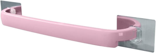 Wall Mounted Towel Rack Pink Self Adhesive Towel Shelf for Bathroom Kitchen Space Saving Storage