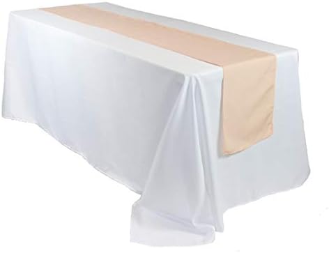 YOUR CHAIR COVERS - 14 x 108 inch Polyester Table Runner - Peach, Table Runner for Weddings, Events, Hotels and Catering Services