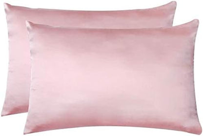 Jocoku 100% Mulberry Silk Pillowcases Set of 2 for Hair and Skin and Super Soft and Breathable Queen Size Nature Silk Pillowcases (Queen, Pink)