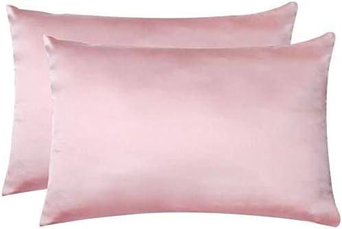Jocoku 100% Mulberry Silk Pillowcases Set of 2 for Hair and Skin and Super Soft and Breathable Queen Size Nature Silk Pillowcases (Queen, Pink)