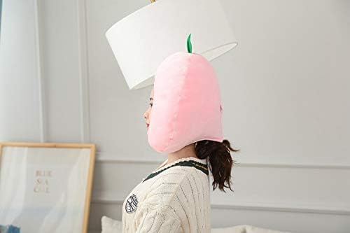 HIPIHOM Plush Fruit Headgear Hat Funny Novelty Hat Sleeping Pillow Toy Photo Props Warm Cosplay Costume Head Accessories