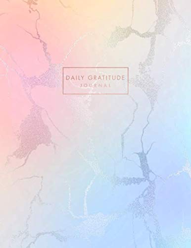 Daily Gratitude Journal: Pastel Hue Peach and Blue Marble and Rose Gold | Inspirational Quote - Journal, Notebook, Diary, Composition Book (8.5 x 11 inches) - 120 Lines Pages
