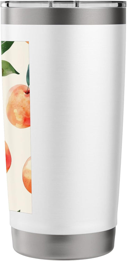 Peach Pattern Art Pastel Fruit Stainless Steel Insulated Tumbler