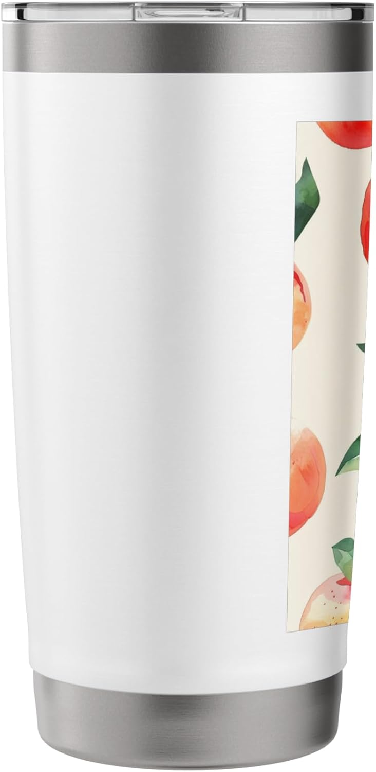 Peach Pattern Art Pastel Fruit Stainless Steel Insulated Tumbler