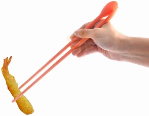 Reusable 12" Long Silicone Cooking Chopstick with Spoon & Band – Non-Slip, Stainless Steel Core, Non-Scratch Utensil for Tempura, Frying, Hot Pot, BPA-Free, Dishwasher Safe, Made in Korea ( Pink )