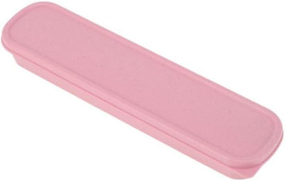 Livvera 410 Stainless Steel Spoon and Chopsticks Set with Portable Box, Silver Tone and Pink – 1 Set