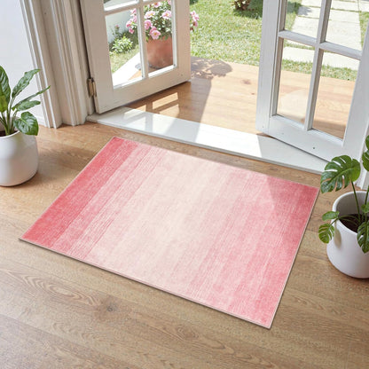 Modern Ombre Small Rug, 2x3 Pink Bathroom Rugs, Contemporary Kitchen Rugs and Mats Washable, Non-Slip Soft Gradient Bedroom Accent Throw Floor Carpet for Bedside Bath Dorm (Pink, 2'x3')