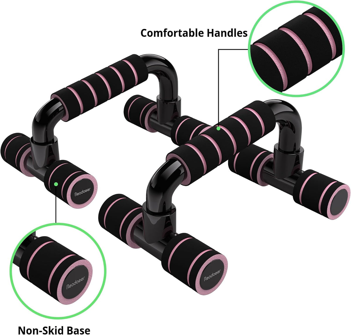 Push Up Bars Gym Exercise Equipment Fitness 1 Pair Pushup Handles with Cushioned Foam Grip and Non-Slip Sturdy Structure Push Up Bars for Men & Women