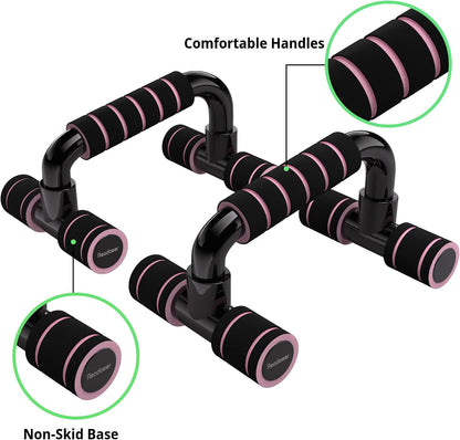 Push Up Bars Gym Exercise Equipment Fitness 1 Pair Pushup Handles with Cushioned Foam Grip and Non-Slip Sturdy Structure Push Up Bars for Men & Women