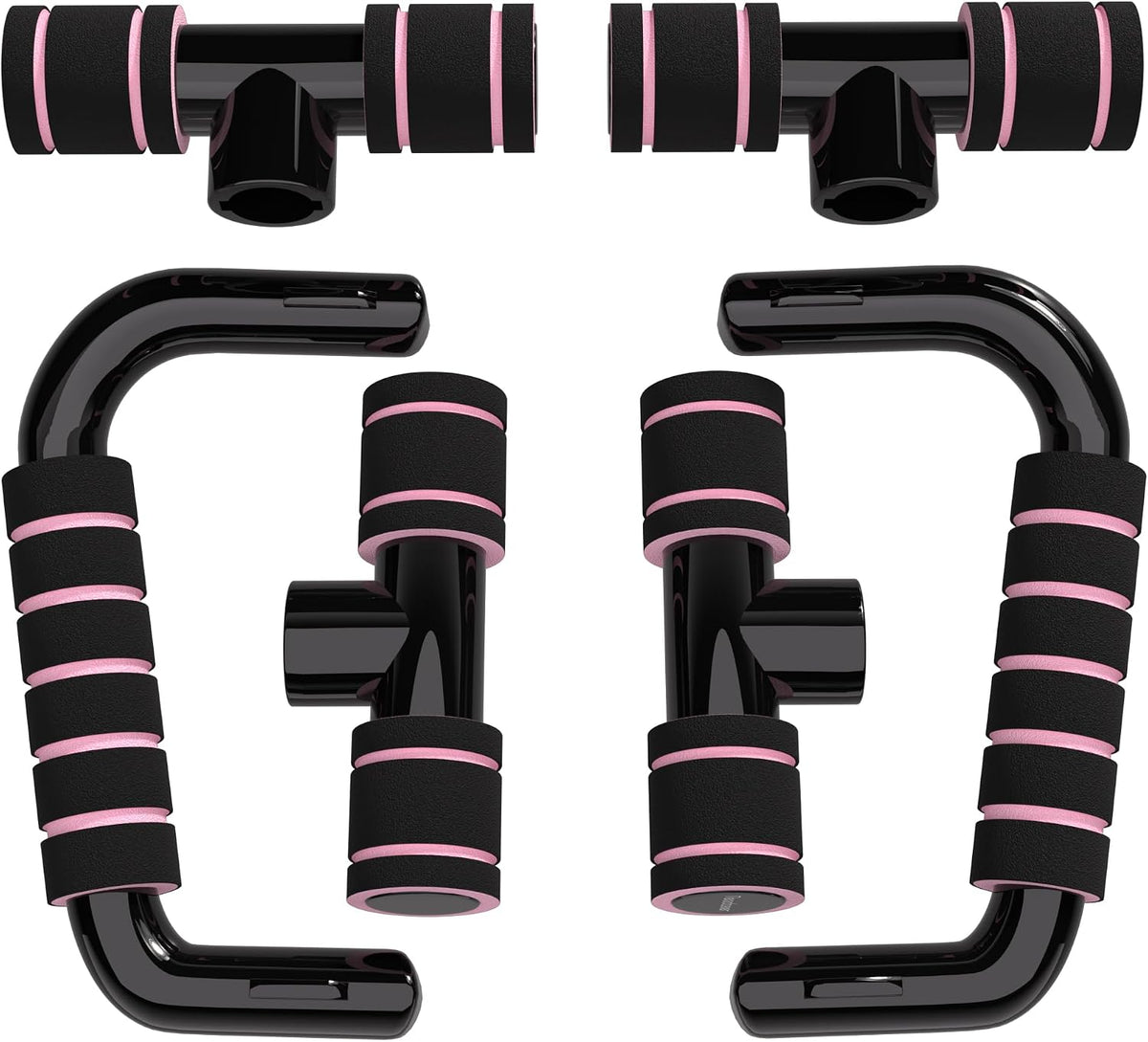 Push Up Bars Gym Exercise Equipment Fitness 1 Pair Pushup Handles with Cushioned Foam Grip and Non-Slip Sturdy Structure Push Up Bars for Men & Women