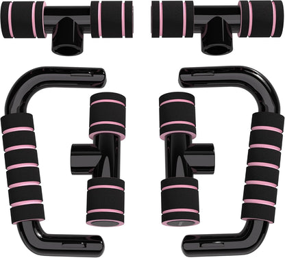 Push Up Bars Gym Exercise Equipment Fitness 1 Pair Pushup Handles with Cushioned Foam Grip and Non-Slip Sturdy Structure Push Up Bars for Men & Women