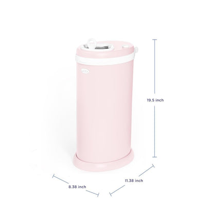 Ubbi Steel Diaper Pail, Odor Locking, No Special Bag Required, Award-Winning, Registry Must-Have, Blush Pink