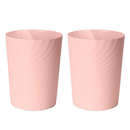 2-Pack Strength Trash Can - Small Waste basketbin - 1.8 Gallon- for Office,Home,Bathroom,Kitchen - Pink