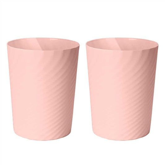 2-Pack Strength Trash Can - Small Waste basketbin - 1.8 Gallon- for Office,Home,Bathroom,Kitchen - Pink