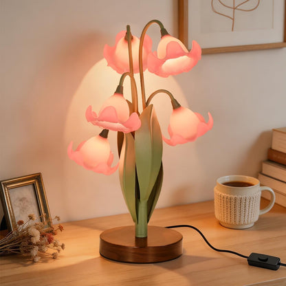 Flower Table Lamp for Bedroom, LED Cute Reading Light
