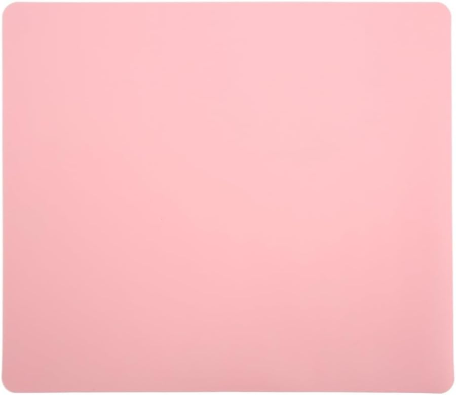 Silicone Dish Drying Mat 11.4x10.2 Inch - Non-Slip Heat Craft Mat for Resin, Vanity & Kitchen Counter(Pink)