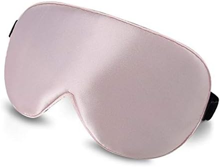 Alaska Bear Natural Silk Sleep Eye Mask Pink, Back Black for Blackout