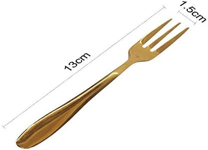 Comicfs 12-Piece Appetizer Small Forks, 5.2 Inches, Dessert Forks Stainless Steel, Rose Gold 3-Tine Portable Cocktail Salad Fruit Forks for Party Travel (12 Forks, Rose Gold)