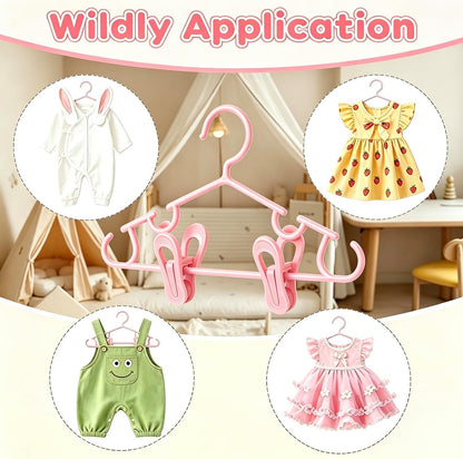Baby Hangers w/Clips (20 Hangers & 40 Clips) Kids Clothes Hangers