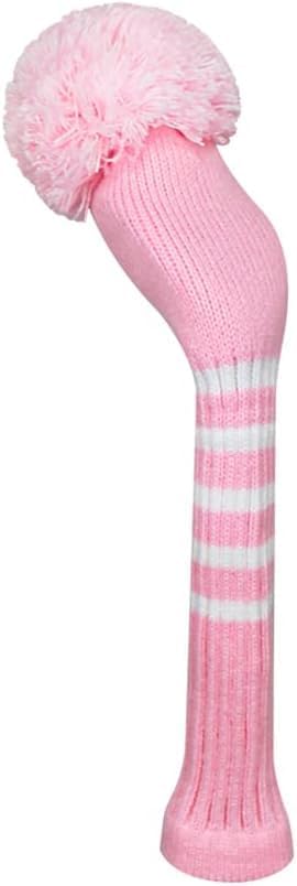 Scott Edward 1PCS Knit Pom Pom Driver/Fairway/Hybrid(UT) Club Protector Golf Club Cover with Rotating Number Tags,Soft,Portable
