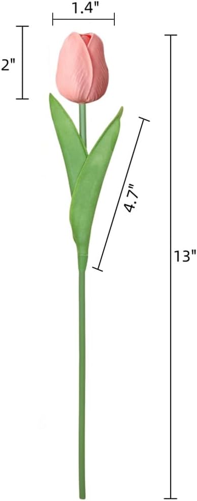 Artificial Tulips 30PCS PU Fake Flowers Pink