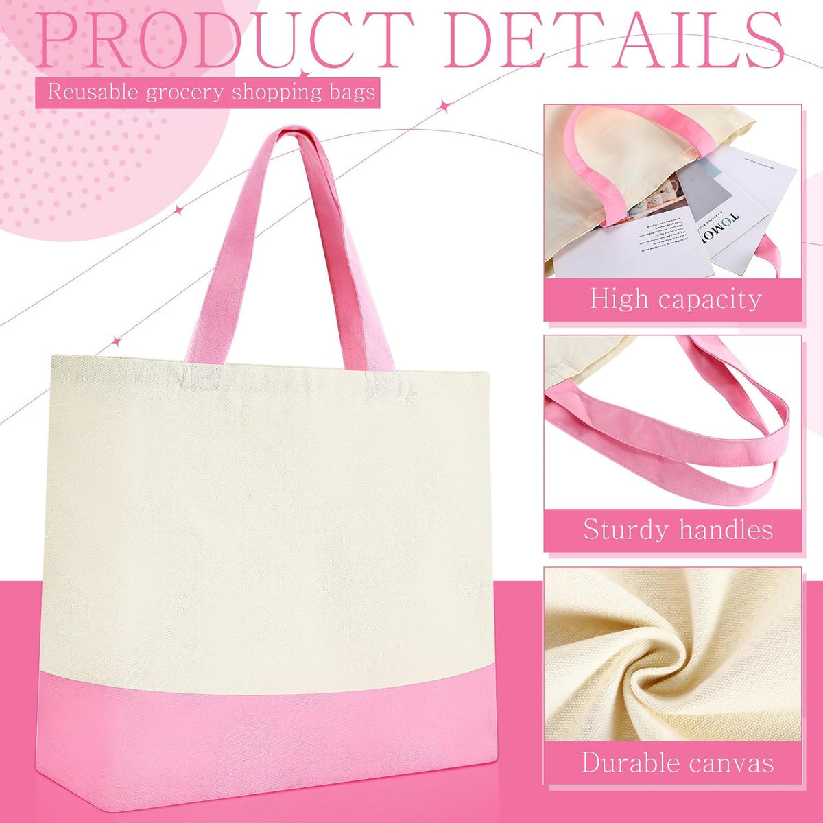 Canvas Tote Bags Bulk 18.5 x 15 In