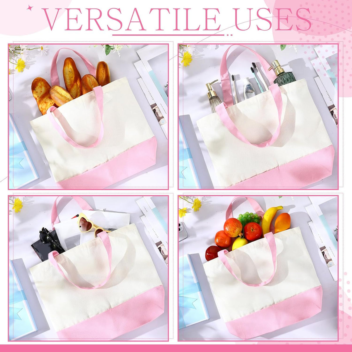 Canvas Tote Bags Bulk 18.5 x 15 In