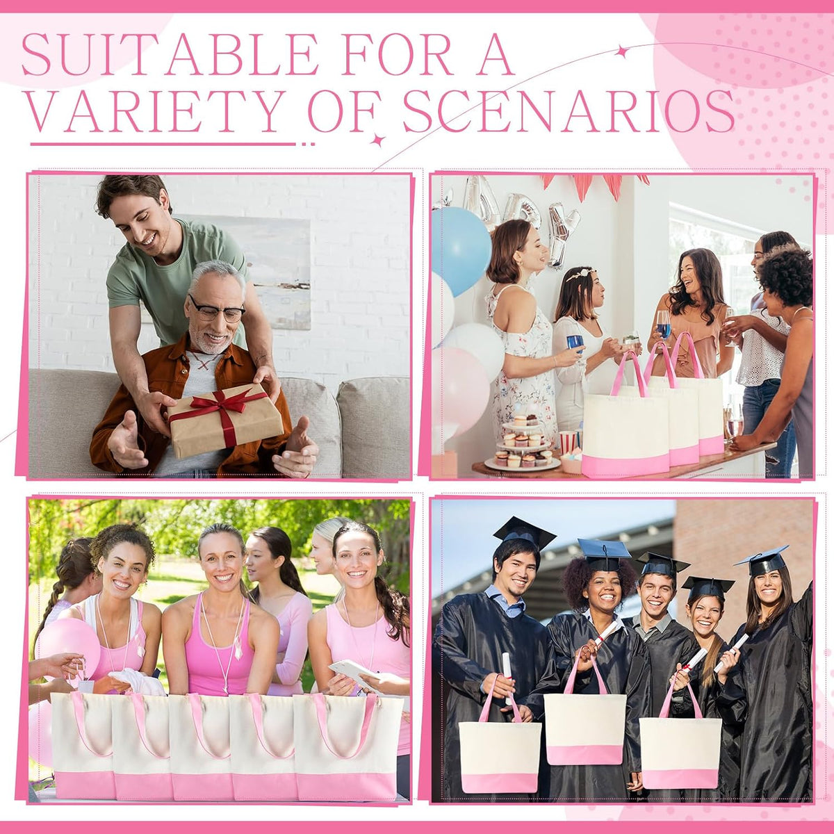 Canvas Tote Bags Bulk 18.5 x 15 In