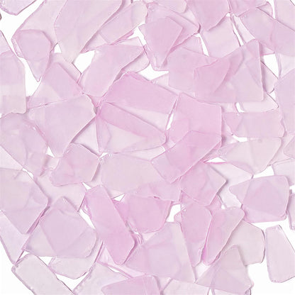 16oz Pink Frosted Dyed Seaglass Pieces for Crafts