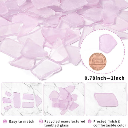 16oz Pink Frosted Dyed Seaglass Pieces for Crafts