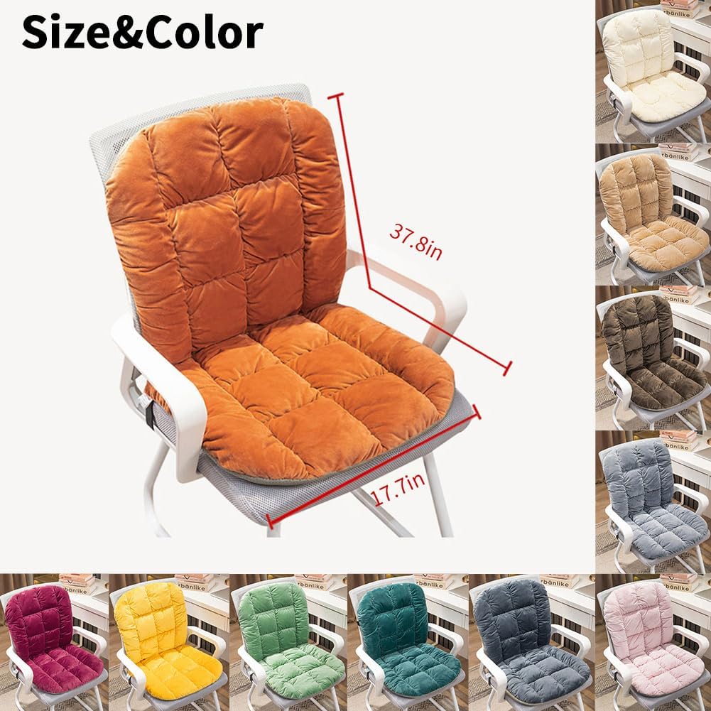 Desk Chair Cushion Non-Slip Rocking Seat Cushion Office Chair Pad Dorm Seat Cushion with High Back Support Soft Seat Pad with Ties for Office Car Home Dining Room Kitchen