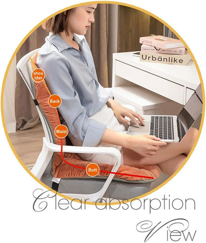 Desk Chair Cushion Non-Slip Rocking Seat Cushion Office Chair Pad Dorm Seat Cushion with High Back Support Soft Seat Pad with Ties for Office Car Home Dining Room Kitchen