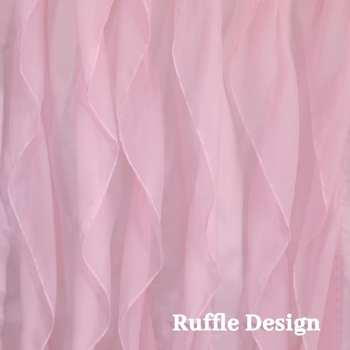 Pink Ruffle Shower Curtains for Bathroom Sheer Shower Curtain, 72in Long