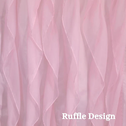 Pink Ruffle Shower Curtains for Bathroom Sheer Shower Curtain, 72in Long