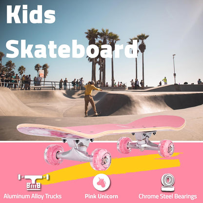 Complete Beginner Skateboard with Cool Graphic + Skate Tool