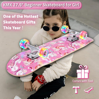 Complete Beginner Skateboard with Cool Graphic + Skate Tool