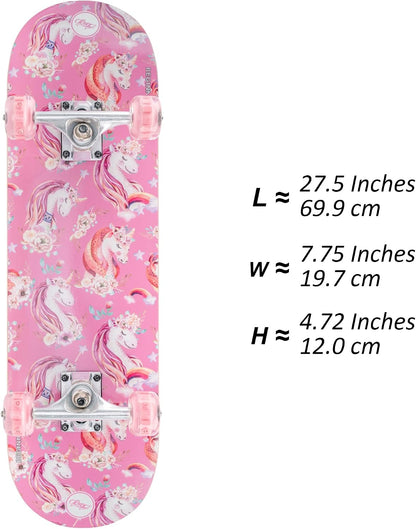 Complete Beginner Skateboard with Cool Graphic + Skate Tool