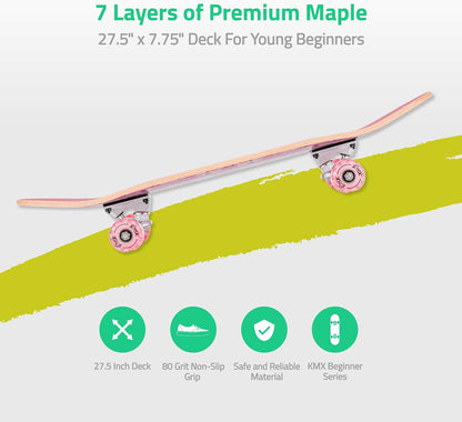 Complete Beginner Skateboard with Cool Graphic + Skate Tool