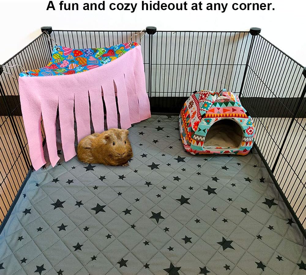 RIOUSSI Guinea Pig Hideout Hideaway Corner Fleece Toys Cage Accessories